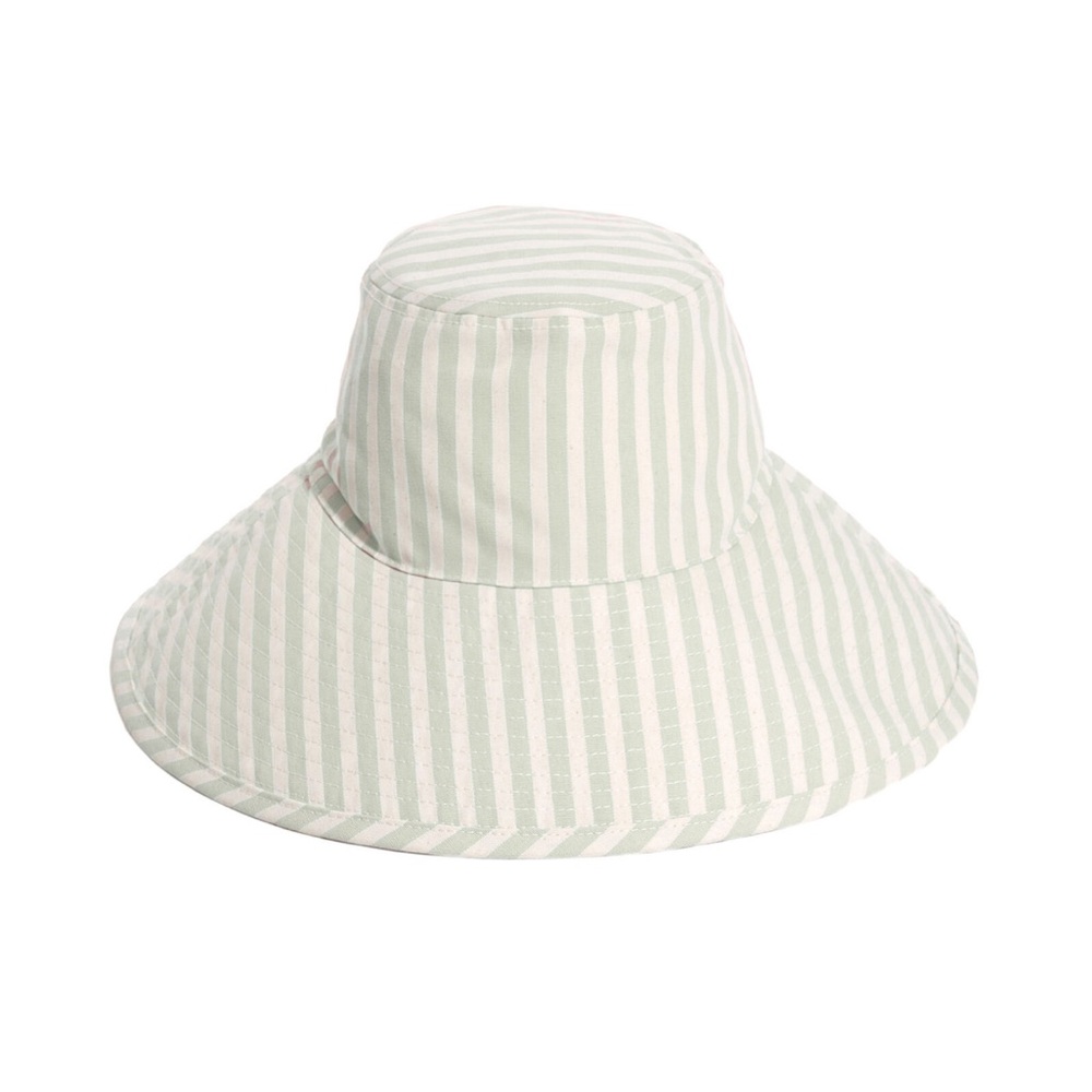 THE WIDE BRIM HAT - LAUREN'S SAGE STRIPE